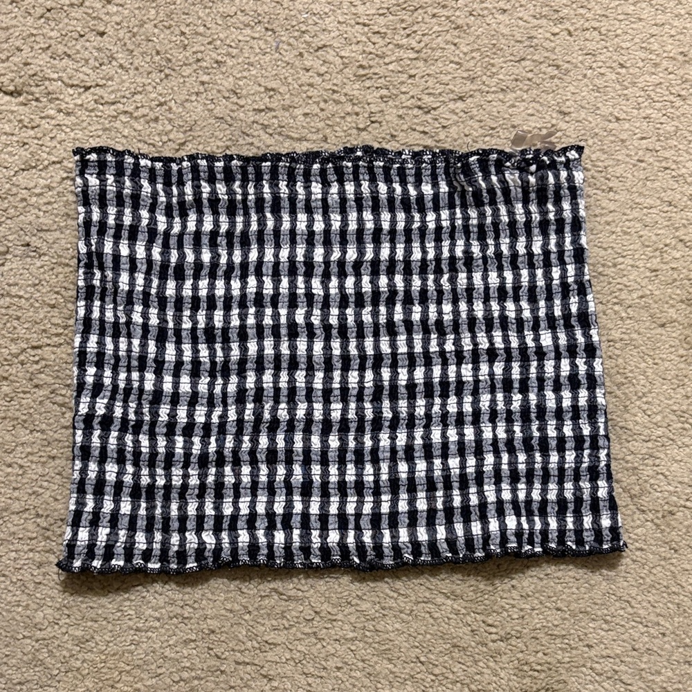 Black and White Checkered Tube Top